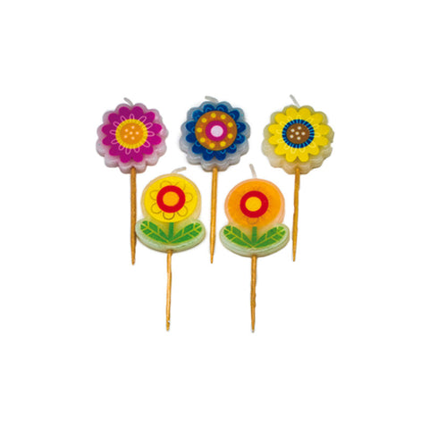 CANDLE TOOTHPICK-FLOWER 5PCS (#58539)