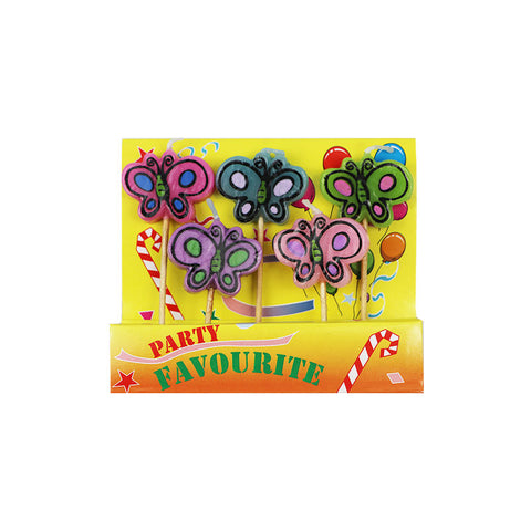 CANDLE TOOTHPICK-BUTTERFLY 5PC (#58540)