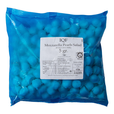 IQF 5G PEARLS MOZZARELLA CHEESE 1KG (#58619)