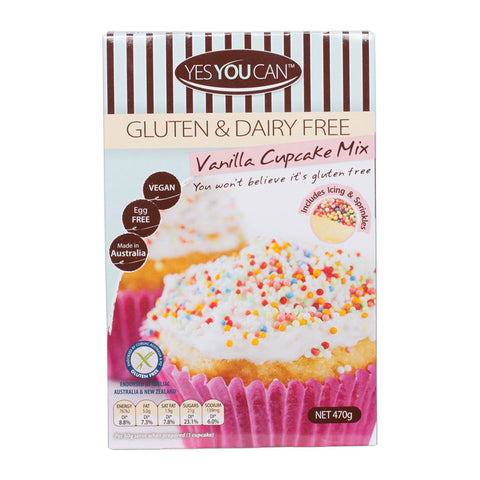 GLUTEN FREE VANILLA CUPCAKE MIX 470G (#58973)