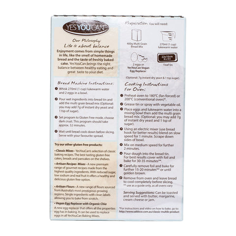 GLUTEN FREE MULTIGRAIN BREAD MIX 400G (#58978)