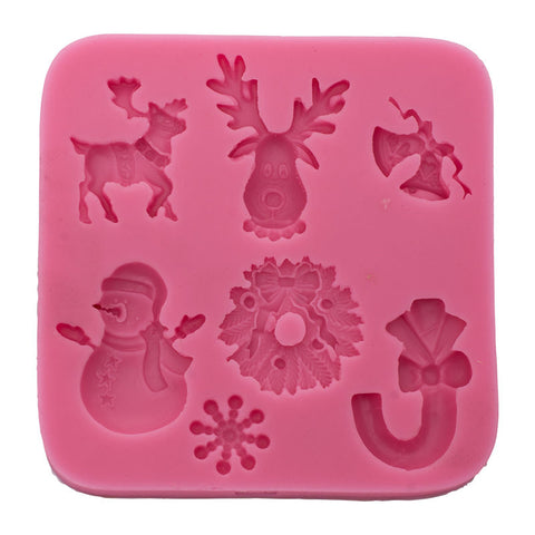 SILICONE MOULD 7 X'MAS DECOR (#58998)