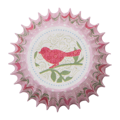 GREASEPROOF BAKING CASE 73MM RED BIRD (#59173)