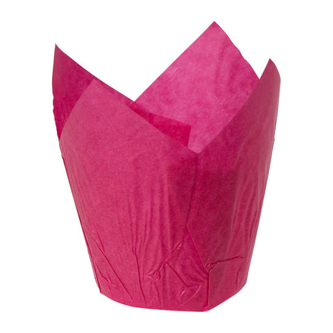 BAKING CASE TULIP 15X15CM PINK 200PCS (#59178)
