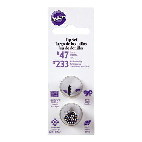 PIPING TIP SET BASKETWEAVE & MO233 CARDED 3SET (#59983)