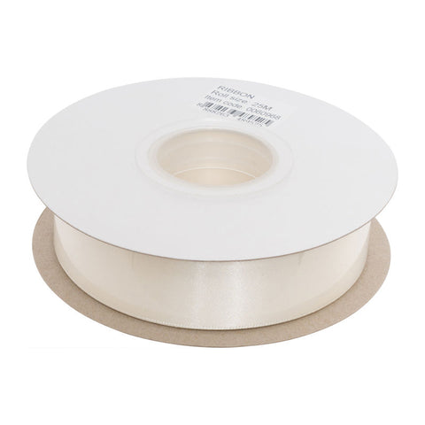 RIBBON SATIN ANTIQUE WHITE 25MMX25M (#60968)