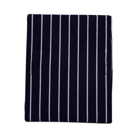 WHITE STRIPS BLACK COTTON APRON (#61249)