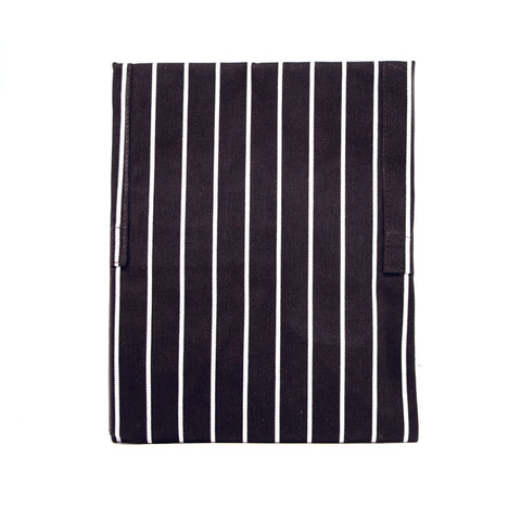 WHITE STRIPS BROWN COTTON APRON (#61250)