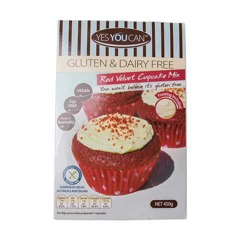 GLUTEN FREE RED VELVET CUPCAKE MIX 450G (#61330)