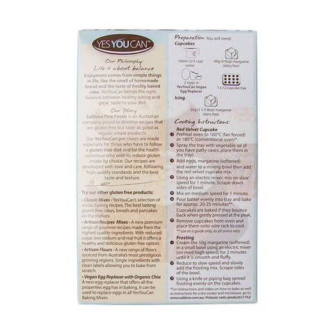 GLUTEN FREE RED VELVET CUPCAKE MIX 450G (#61330)