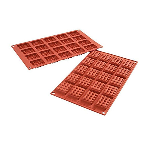 TERRACOTTA SILICONE MINI WAFFEL SQUARE-SF147/C/SILIKOMART (#61569)