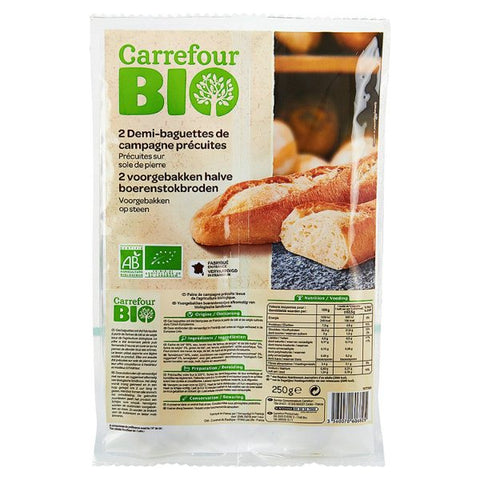 ORG PRECOOK HALF BAGUETTES BREAD 125G (#122162)
