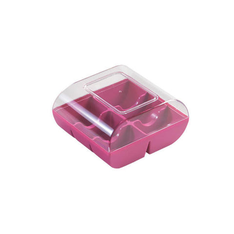 BOX PLASTIC MACARON 6 FUXIA (#61666)