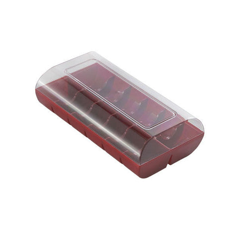 PLASTIC BOX MACARON 12 RUBY RED (#61669)