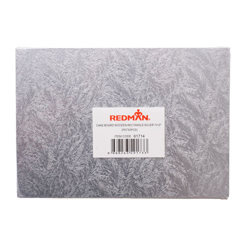 CAKEBOARD WOODEN RECT SILVER 7X10" 5PCS (#61714)