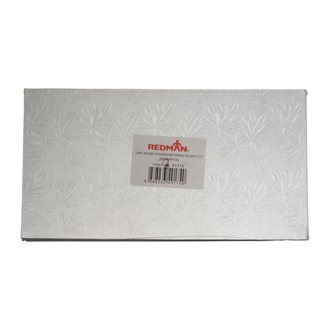 CAKEBOARD WOODEN RECT SILVER 7X13" 5PCS (#61715)