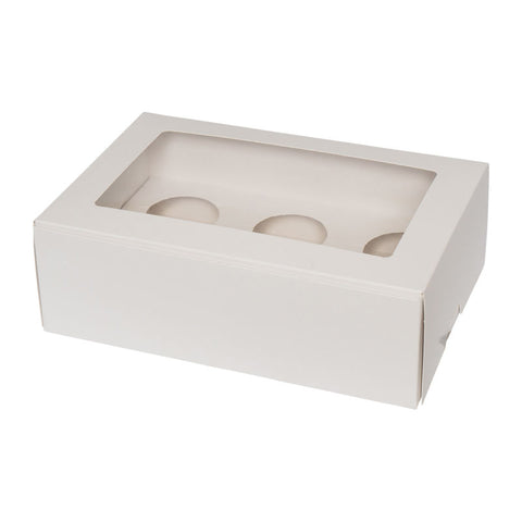 CUPCAKE BOX 6'S PLAIN 9.25X6.25X3H" 5PCS (#61946)