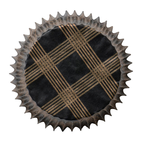 GREASEPROOF BAKING CASE 95MM BLACK GOLD CHECKED 500PCS (#62068)