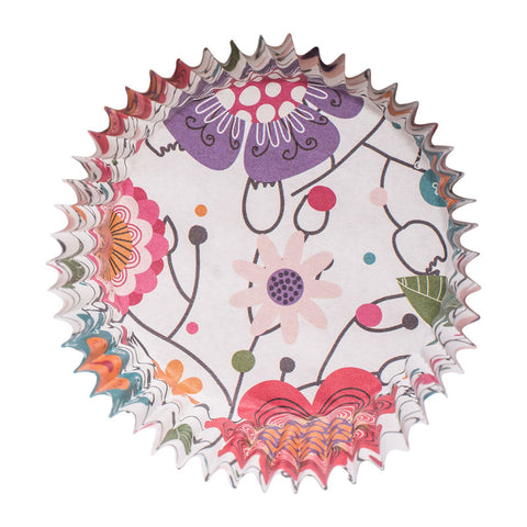 GREASEPROOF BAKING CASE 115MM FLORAL 500PCS (#62086)