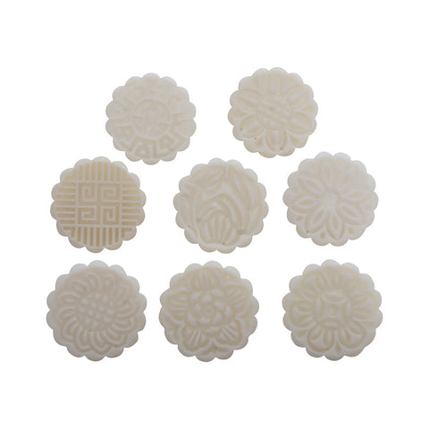 MOONCAKE HANDHELD PRESS MOULD 8 ROUND SWAPABLE INSERTS 50G (#62115)