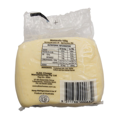 MOZZARELLA SQUARE CHEESE 500G (#62279)