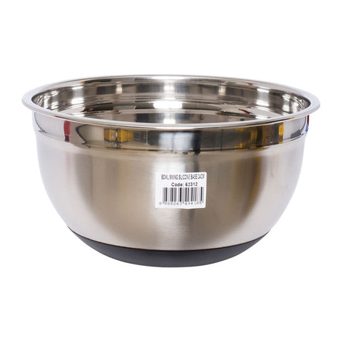 STAINLESS STEEL MIXING BOWL WITH SILICON BASE 24CM (#62312)
