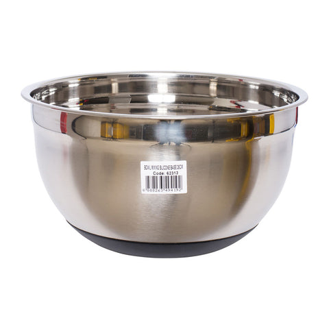 STAINLESS STEEL MIXING BOWL WITH SILICON BASE 26CM (#62313)