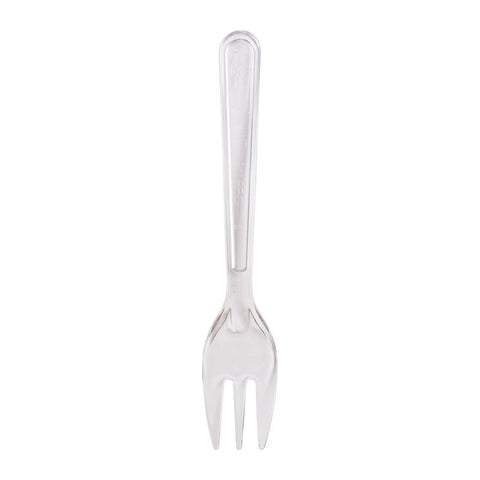 DISPOSABLE TRANSPARENT PLASTIC FORK 110MM 60PCS (#62331)