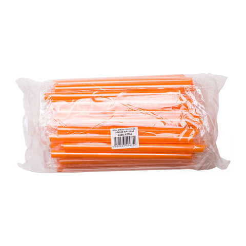 SINGLE WRAPPED STRAW12X21CM ORANGE (#62384)