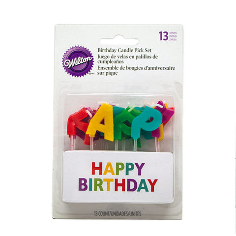 MULTICOLOR HAPPY BIRTHDAY CANDLE 13PCS 2811-702 (#63897)
