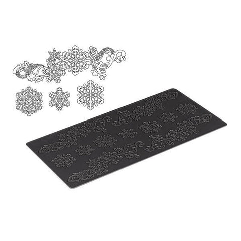 SILICON MAT SNOWFLAKES 40X20CM (#64136)