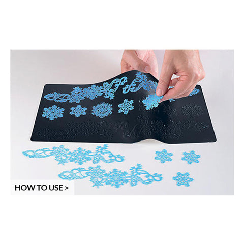 SILICON MAT SNOWFLAKES 40X20CM (#64136)