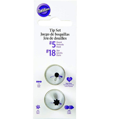 PIPING TIP SET ROUND & STAR CARDED (#64451)