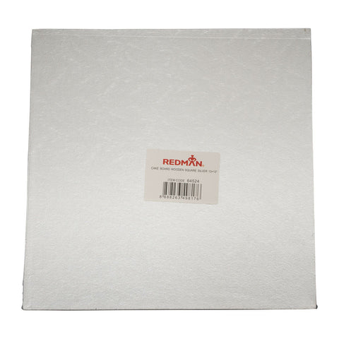 WOODEN CAKEBOARD SQUARE SILVER 13" (#64524)