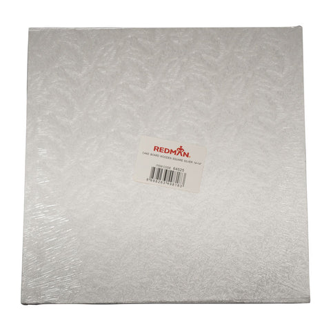 WOODEN CAKEBOARD SQUARE SILVER 14" (#64525)