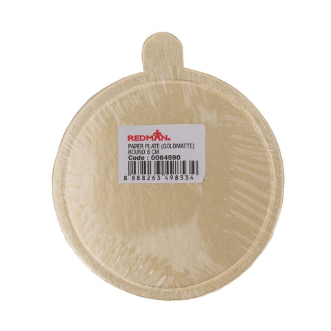 PAPER PLATE (GOLD) RD 8CM (#64590)