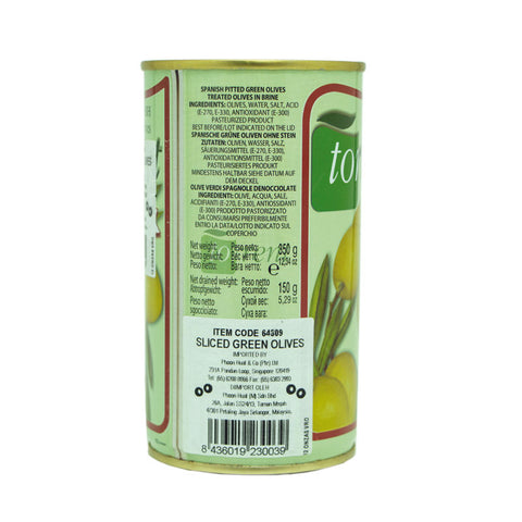SLICED GREEN OLIVE 350G (#64809)