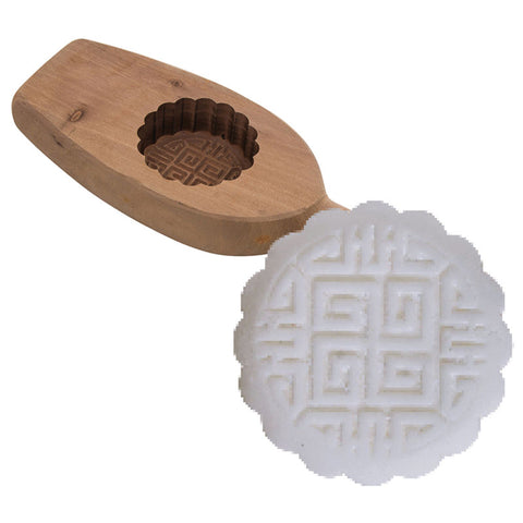 MOONCAKE MOULD WOODEN ROUND (#64983)