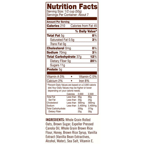 GLUTEN FREE GRANOLA HONEY OAT 12OZ (#65173)