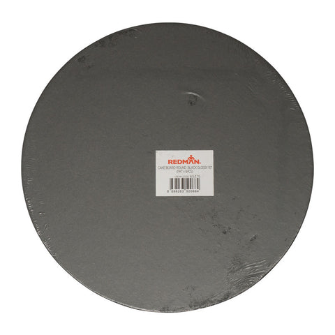 CAKEBOARD 10" ROUND GLOSSY BLACK 5PCS (#65375)