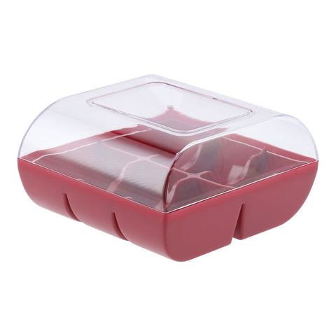 BOX PLASTIC MACARON 6 RED (#65439)