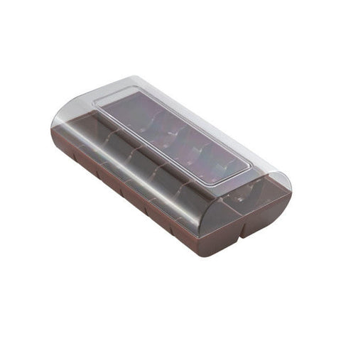 BOX PLASTIC MACARON 12 BROWN (#65440)