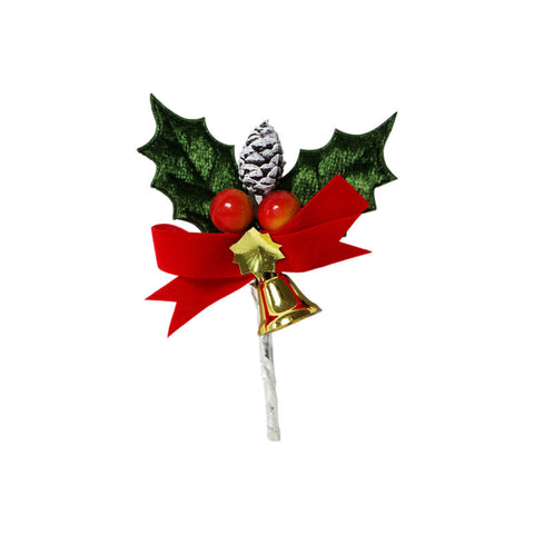 CHRISTMAS LEAF WITH ACORN & BELL C341 5PCS (#65462)