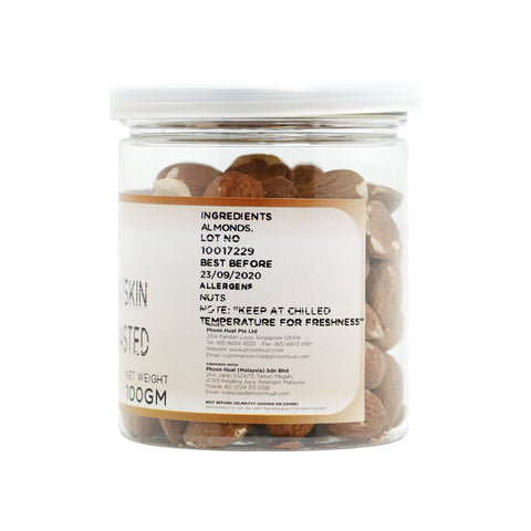 ROASTED ALMOND WHOLE WITH SKIN 100G (#65530)
