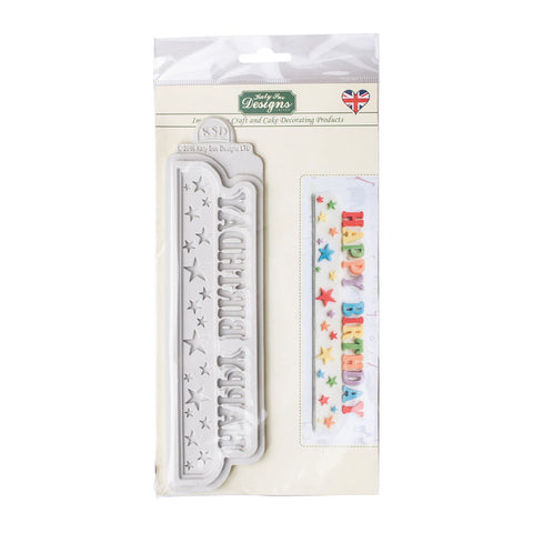 HAPPY BIRTHDADY STAR PLAQUE SILICONE MOULD CP0016 (#65537)