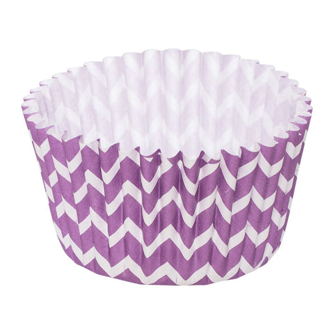 GREASEPROOF BAKING CASE 85MM PURPLE CHEVRON (#65724)
