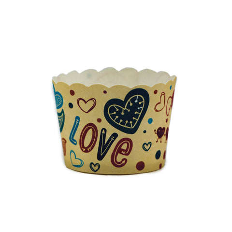 MUFFIN BAKING CASE 50X45MM LOVE 50PCS (#65728)