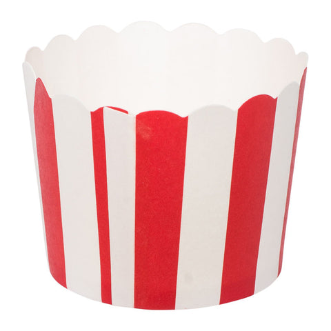 MUFFIN BAKING CASE 50X45MM STRIPE RED 50PCS (#65729)