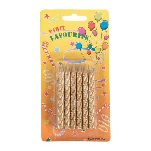 CANDLE - LARGE GOLD 12PCS (#65817)