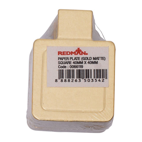 PAPER PLATE (GOLD) SQ 4CM (#66119)